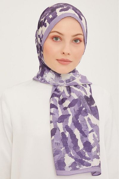 Armine Trend Liliac-alb Model perie Şal modal 6318-17