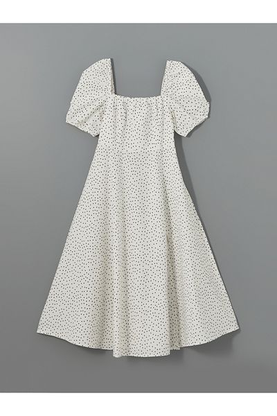 LC Waikiki Polka Dot Damenkleid mit quadratischem Ausschnitt
