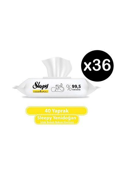 Sleepy Newborn 40 Sheets 36 Pack Wet Wipes