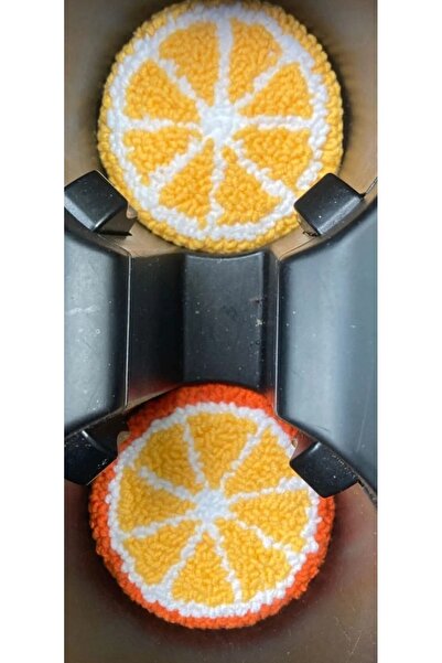 ETİK AKSESUAR punch bardak altlığı 1 çift oto aksasuar portakal