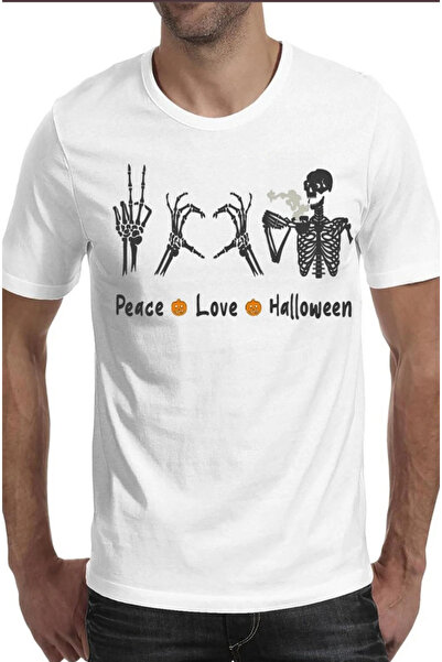 PEACE LOVE HALLOWEN BASKILI UNISEX TSHIRT