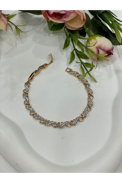 XUPING JEWELRY Special Series Jewelled Curved Bracelet (ROSE/17+2cm)