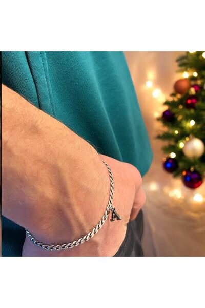 ZEY GÜMÜŞ Sevgiliye Kişiye Özel Gümüş Harf Bileklik-modern Tasarım 4mm Gurmet...