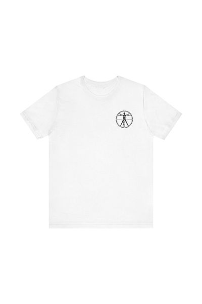 IVART Vitruvian Man- Leonardo Da Vinci Pattern - Unisex 100% βαμβακερό μπλουζάκι με κοντό μανίκι