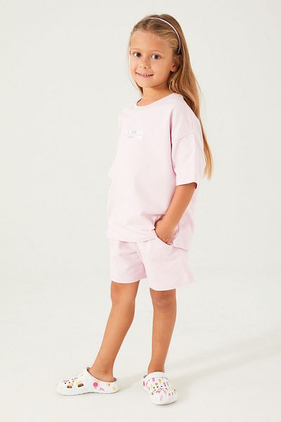 Rolypoly Happiness Is The True Pink Girl's Shorts Set