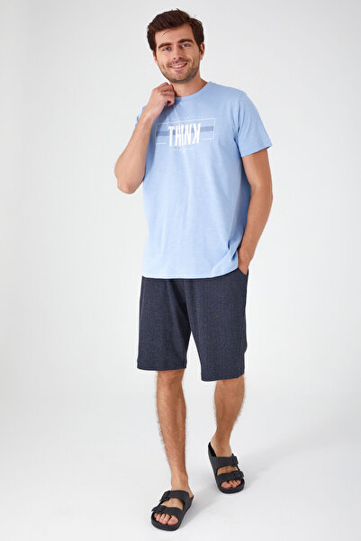 Arnetta Натуральний блакитний чоловічий комплект бермудів