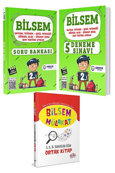 Editör Yayınevi 2. Sınıf Bilsem Mülakat Sınavı Deneme Sınav Seti 2025 3 Kitap