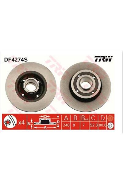 TRW Renault Megane Arka Fren Diski (2003-2012) 1.4, 1.6, 2.0, 1.5 DCI 7701207823