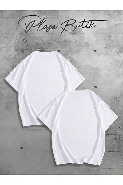 Plaza Butik Lock and Key Printed Double Oversize Lover Tshirt