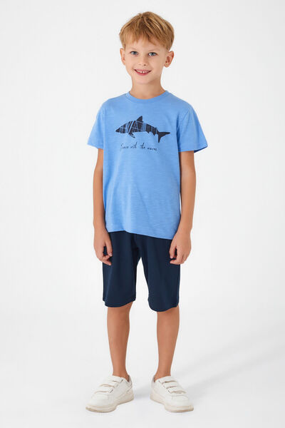 Arnetta Dance With Waves Blue Boy Bermuda Set