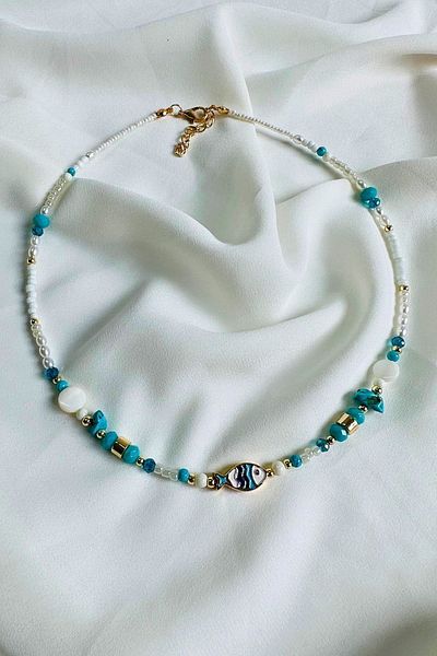 PETEK AKSESUAR Fish Natural Stone Shell Necklace