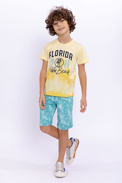 Rolypoly Flo Rida Light Yellow Boy Bermuda Suit