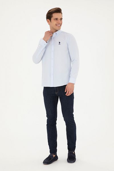 U.S. Polo Assn. Πόλο ΗΠΑ Ανδρικό πουκάμισο γαλάζιο - GOX024Y, 1829675