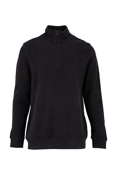 JEEP Siyah Erkek Dik Yaka Relaxed Sweatshirt J4WM-SWT4281