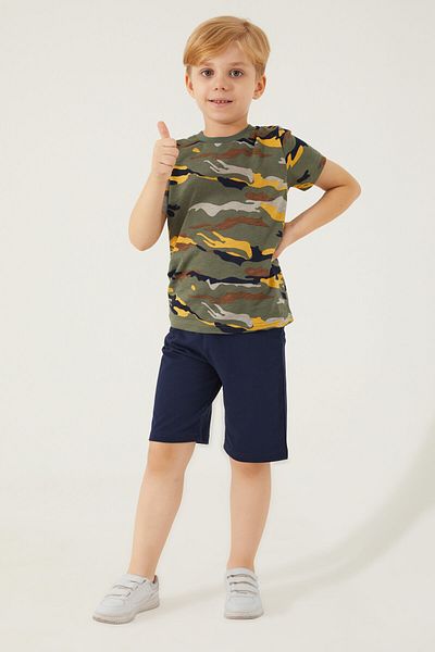 Rolypoly Military Camouflage Green Boy Bermuda Suit
