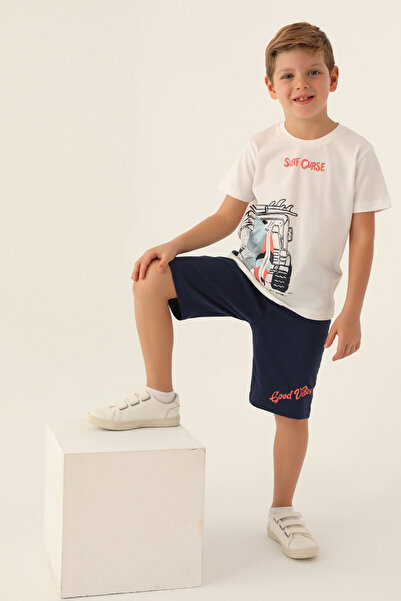 Rolypoly Boy's White Bermuda Suit