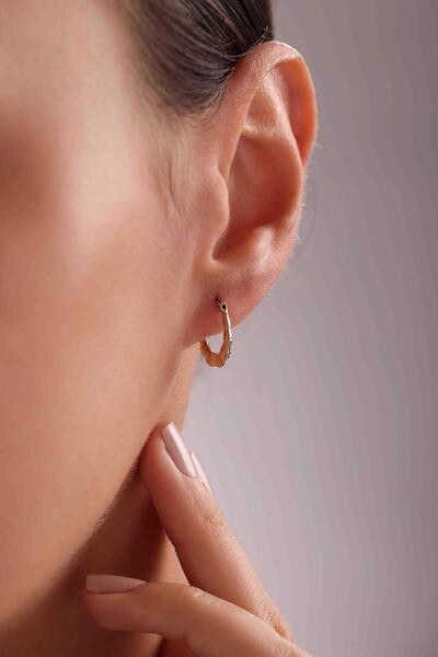 Bayar Gold 14 Ayar Altın Mini Deniz Atı Halka Küpe