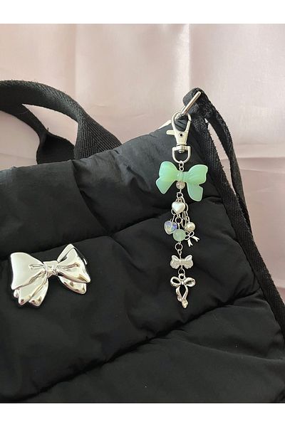 bohemian takı tasarim Green Bow Coquette Candy Bag Accessory