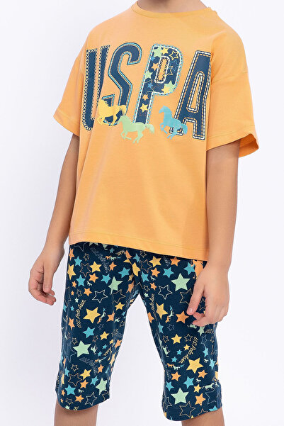 U.S. Polo Assn. Girl's Yellow Capri Suit