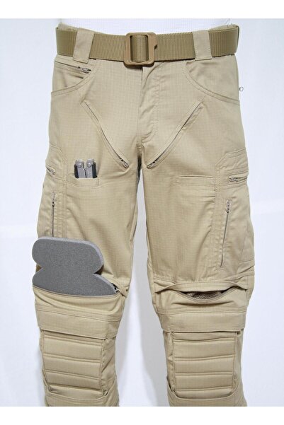 Mudeir Pantolon Algan Bej 34 Boy Taktik Outdoor Tactical 4 Mevsim Operasyon Çok Cepli Ripstop Koruma