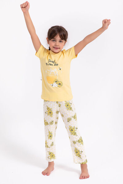 Rolypoly Sweet As Can Bee Sarı Kız Çocuk Pijama Takımı
