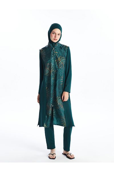 LC Waikiki Σετ γυναικείο μαγιό Hijab με μακρυμάνικο σχέδιο με γιακά