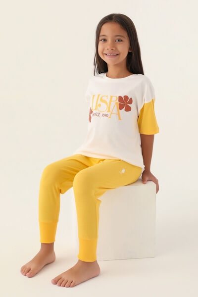 U.S. Polo Assn. Σετ πιτζάμες για κορίτσια με κοντό μανίκι