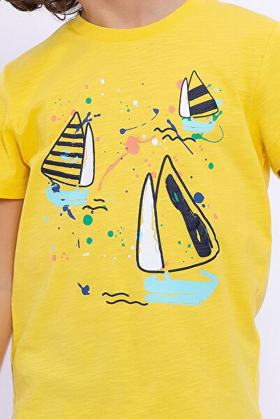 Rolypoly Erkek Çocuk Sarı Bermuda Takım