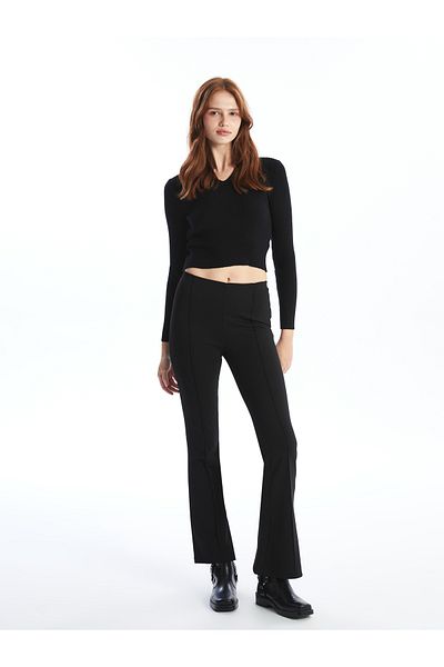 LC Waikiki Pantaloni de damă cu picioare spaniole cu talie elastică