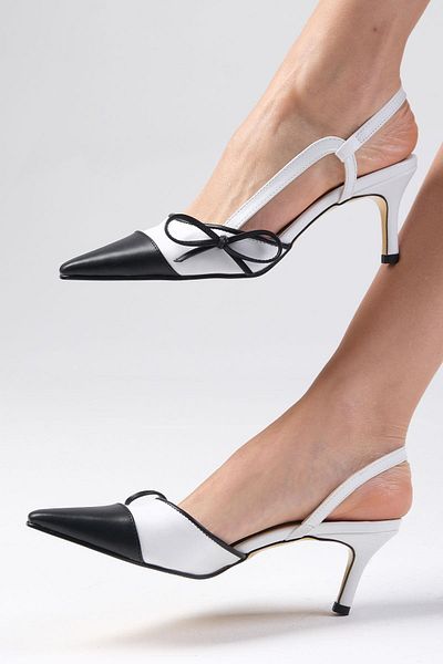 Mio Gusto Amira White Color Women's Heeled Shoes