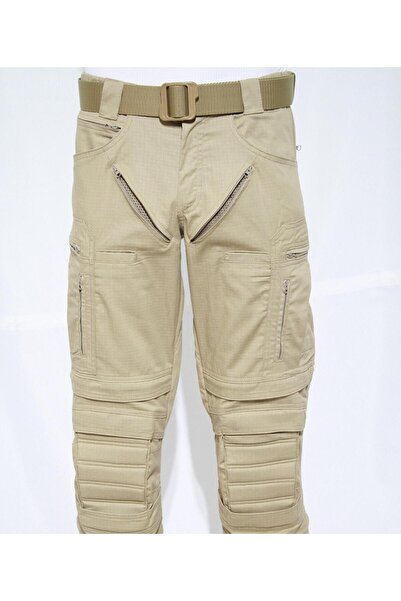 Mudeir Pantolon Algan Bej 34 Boy Taktik Outdoor Tactical 4 Mevsim Operasyon Çok Cepli Ripstop Koruma