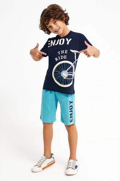 Rolypoly Navy Blue Boy Bermuda Suit