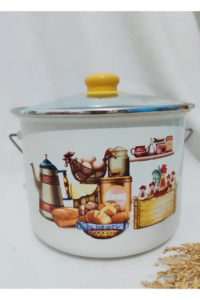 EBRULİEMAYE 4.3 Liter 22 cm Diameter Milk Yogurt Bakliyat Flour - Breakfast Enameled Copper