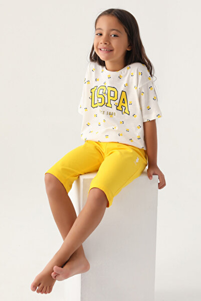 U.S. Polo Assn. Girl's Yellow Capri Suit