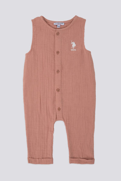 U.S. Polo Assn. Baby Boy Brown Jumpsuit