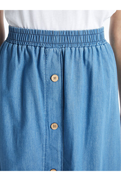 LC Waikiki Beli Lastikli Kadın Jean Etek