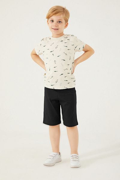 Rolypoly Fish Black Boy Bermuda Suit