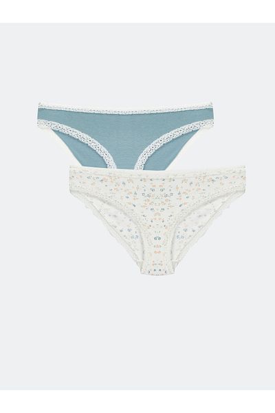LC Waikiki Geblümte Bikini-Slips im 2er-Pack