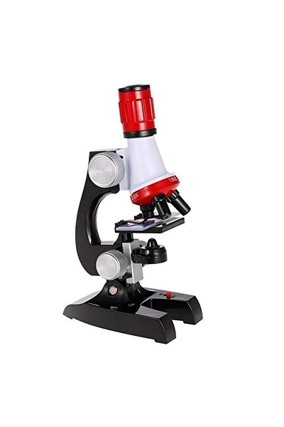 Alsamkapsam Eğitici Mikroskop Kiti Laboratuvar LED 100X-400X-1200X Ev Okul Bi...