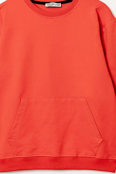 VALERY Hanorac portocaliu supradimensionat unisex cu buzunar cangur