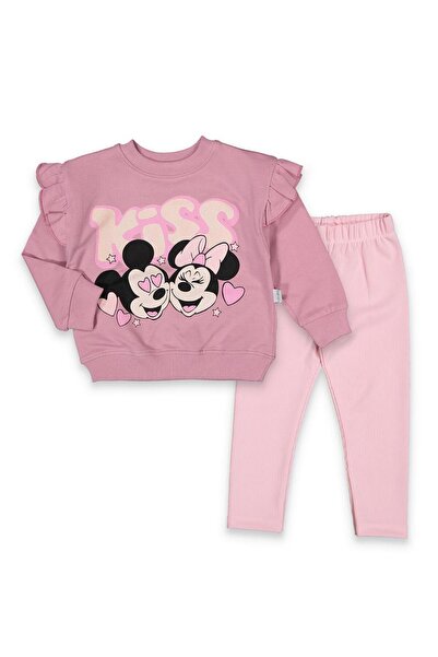 baby flamindo طقم بدلة رياضية للفتيات من BABY FLAMINDO KISS مطبوع عليه 2 خيوط