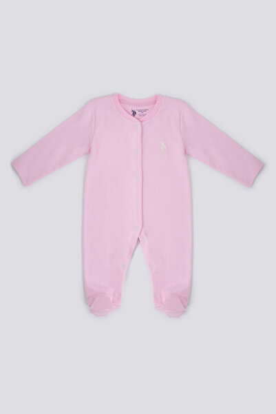 U.S. Polo Assn. Cute Pinks Light Pink Baby Jumpsuit