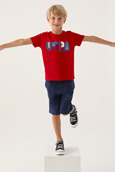 U.S. Polo Assn. Boy's Red Bermuda Suit