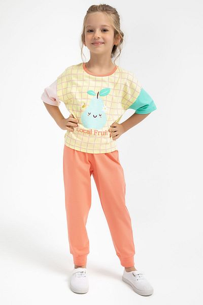 Rolypoly Local Fruit Light Yellow Girl's Pajama Set