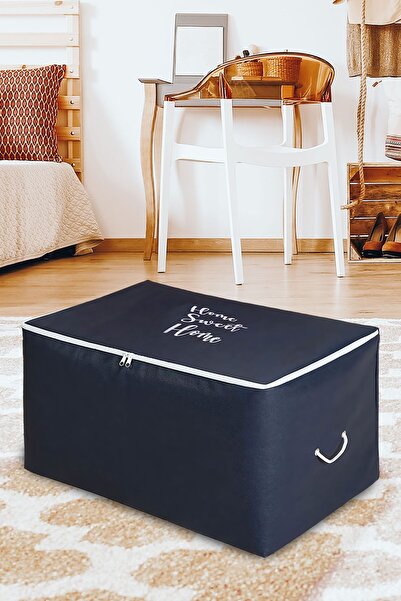 PH Prendi Home Μεγάλο κουτί αποθήκευσης Home Sweet Home σε μπλε ναυτικό χρώμα 74x46x46