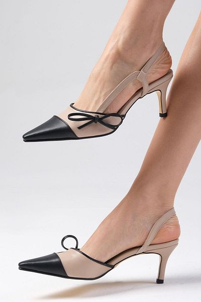 Mio Gusto Amira Skin Color Women's Heeled Shoes