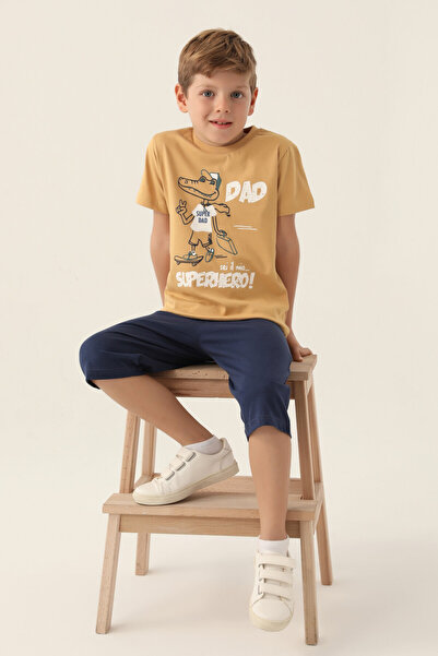 Rolypoly Boy's Brown Capri Set