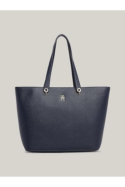 Tommy Hilfiger Női logós bőr kártyatartó rekesz, napi használatra sötétkék válltáska AW0AW15178-DW6
