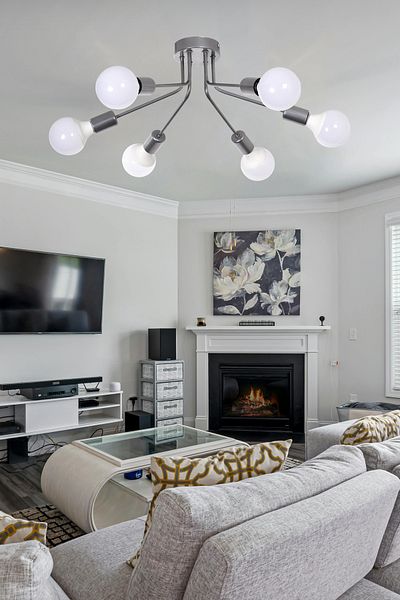 Modavize Naomi Modern Design Living Room Bedroom Living Room Kitchen Gray Color 6-Piece Chandelier (Without Bulb)