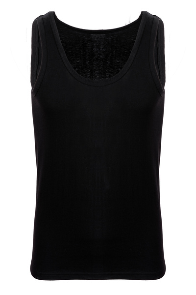 GRSN Men's 6-Piece 100% Cotton Comfortable Soft Combed Natural Black Undershirt